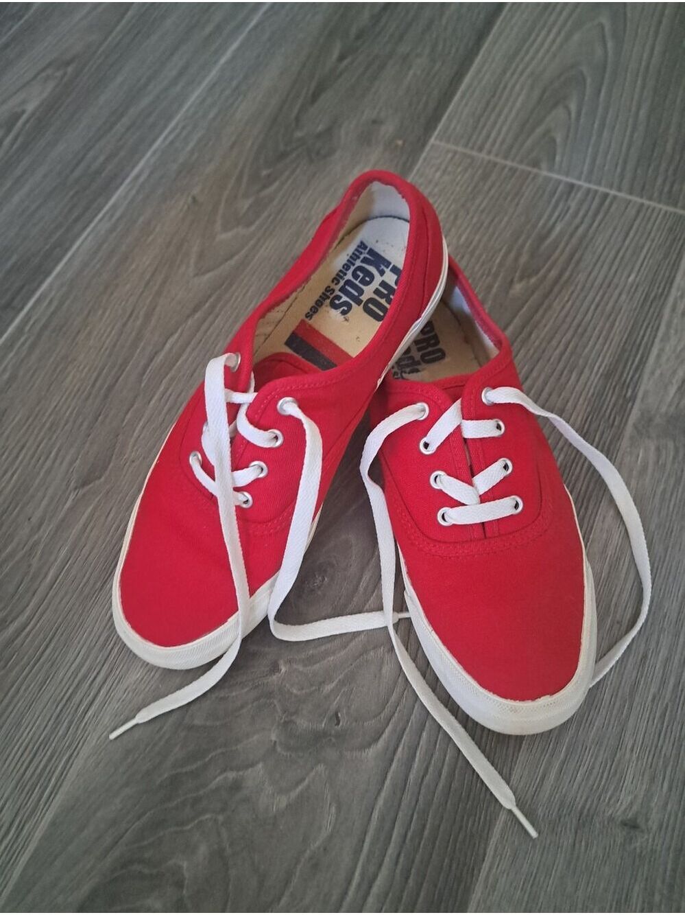 PRO KEDS Red Canvas Lace-Up Sneakers classic low profile minimalistic ladies 7.5